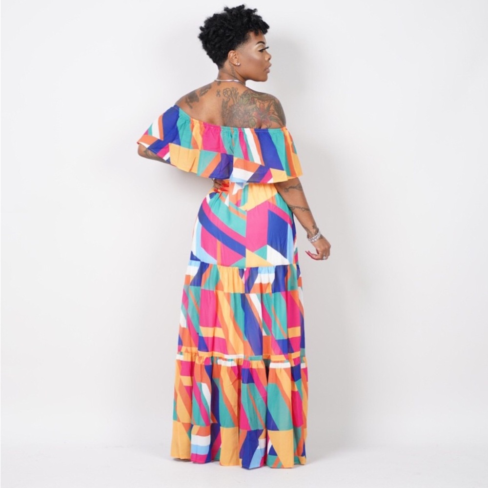 💃 SoSoShanel Off-Shoulder Multicolor Dress – Size S (NWT) ✨ - Picture 3 of 8
